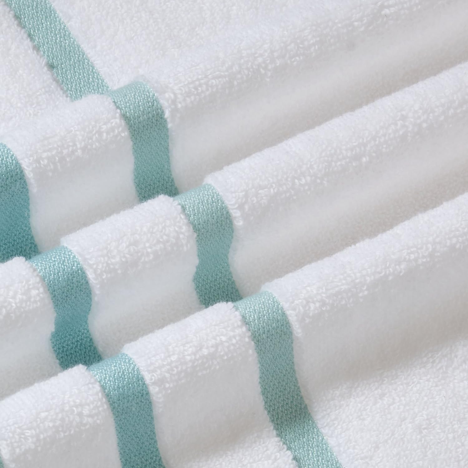 Comfort Spaces Juego de toallas de baño de algodón de 8 piezas a rayas, ultra suave, calidad de hotel, secado rápido, absorbentes, toallas de baño,