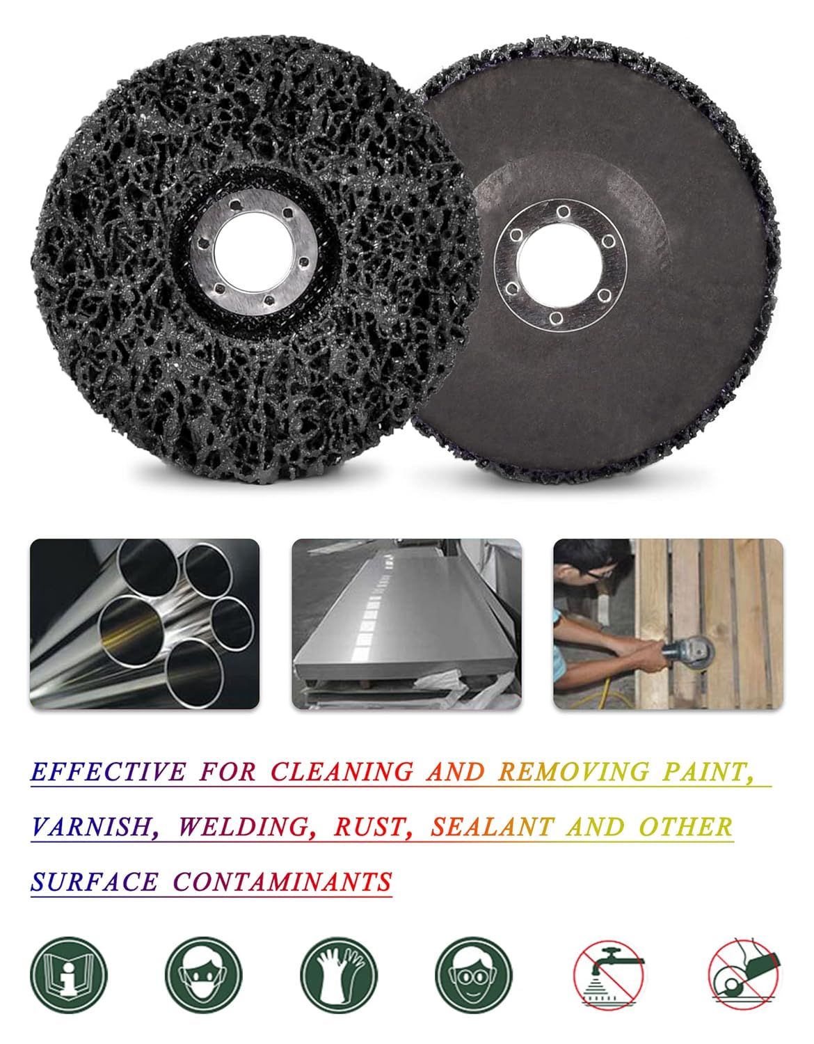 ZHONG AN Paquete de 5 discos de pelar de pintura de 4-12 x 78 pulgadas para amoladora angular, limpiar y quitar revestimiento de pintura oxidación