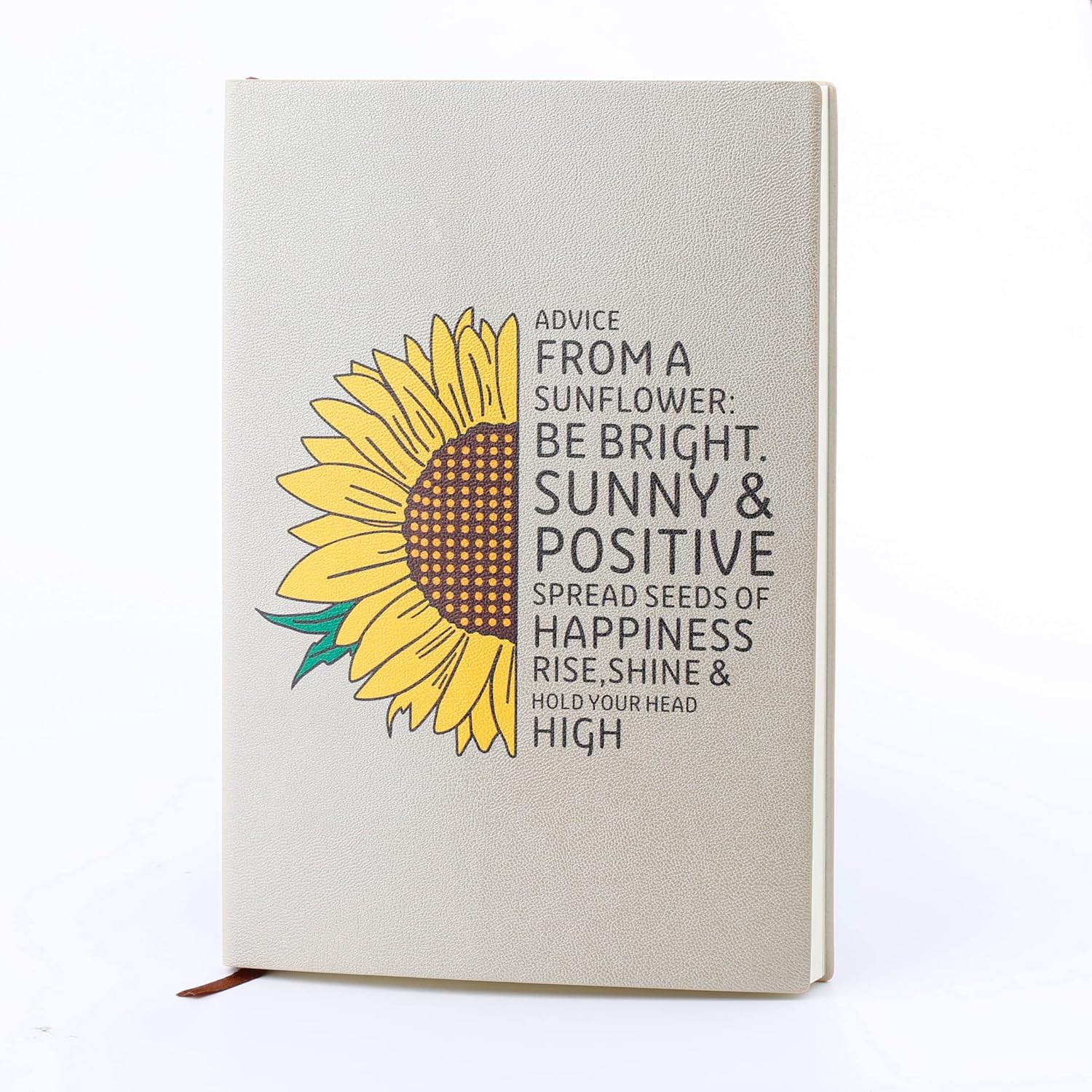 Cuaderno de diario con forro de girasol, regalo de girasol, libro de notas de cuero hecho a mano para hombres y mujeres, 5.75 x 8.25 pulgadas,