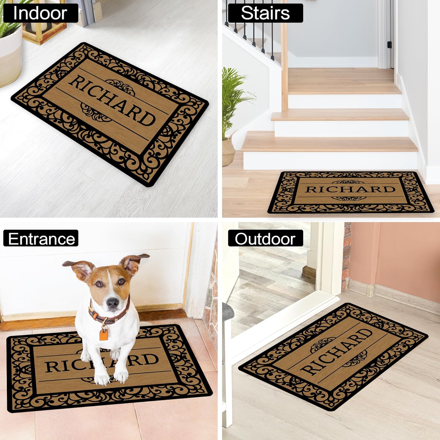 Tapete de bienvenida personalizado para entrada al aire libre  Tapete personalizado para puerta delantera entrada al aire libre  Tapetes decorativos