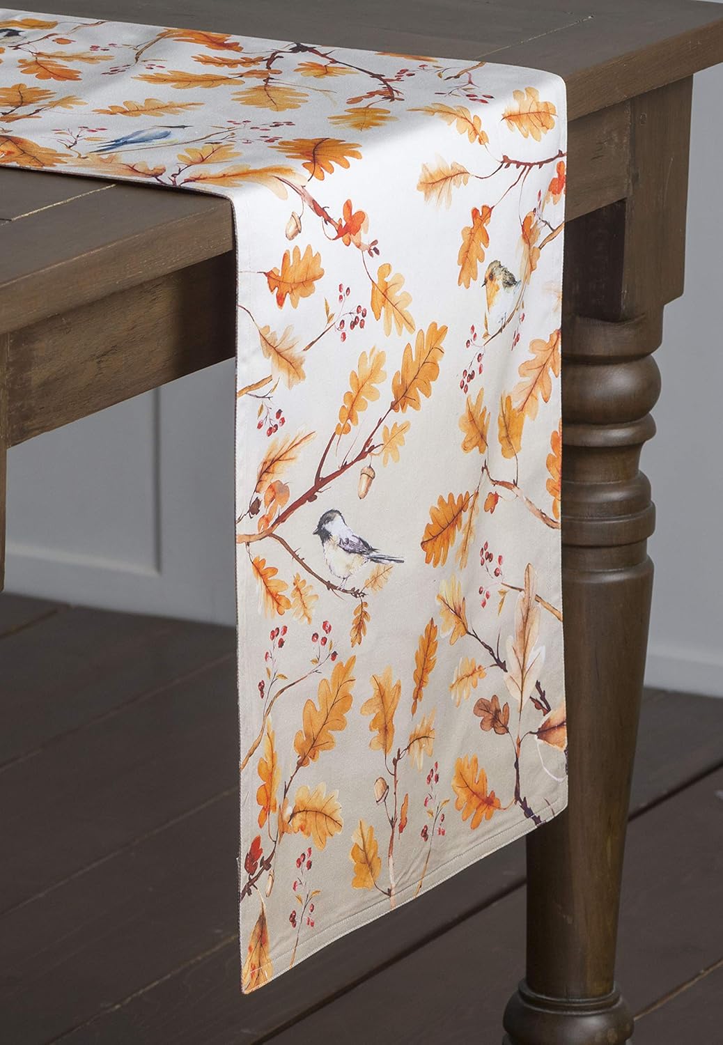 Camino Maison d’ Hermine de mesa, 100 % algodón, diseño para Día de Acción de Gracias y Navidad