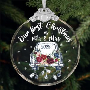 Adorno de matrimonio de nuestra primera Navidad 2023, nuestra primera Navidad como el señor y la señora 2023, regalos de boda para parejas, regalos Adorno de matrimonio de nuestra primera Navidad 2023, nuestra primera Navidad como el señor y la señora 2023, regalos de boda para parejas, regalos