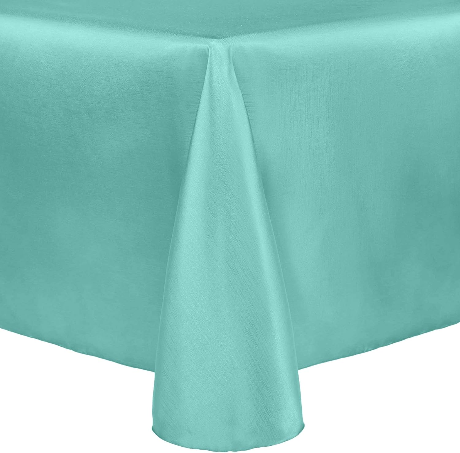 ULTIMATE TEXTILE Mantel reversible Shantung Satin Majestic de 52 x 70 pulgadas, color azul aguamarina