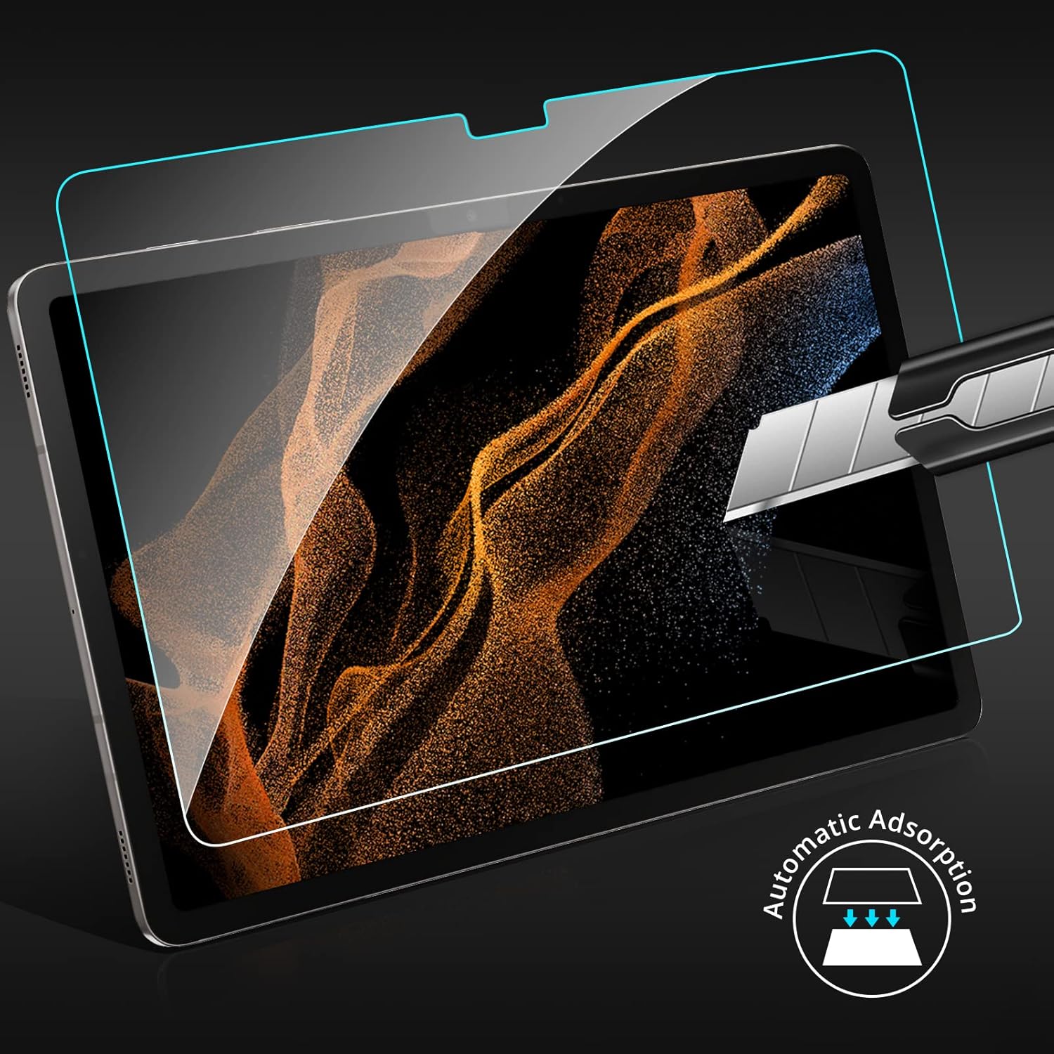 Paquete de 2 protectores de pantalla de vidrio templado, dureza 9H, para Samsung Galaxy Tab S8 Plus de 12.4 pulgadas 2022  Galaxy Tab S7 FE de 12.4