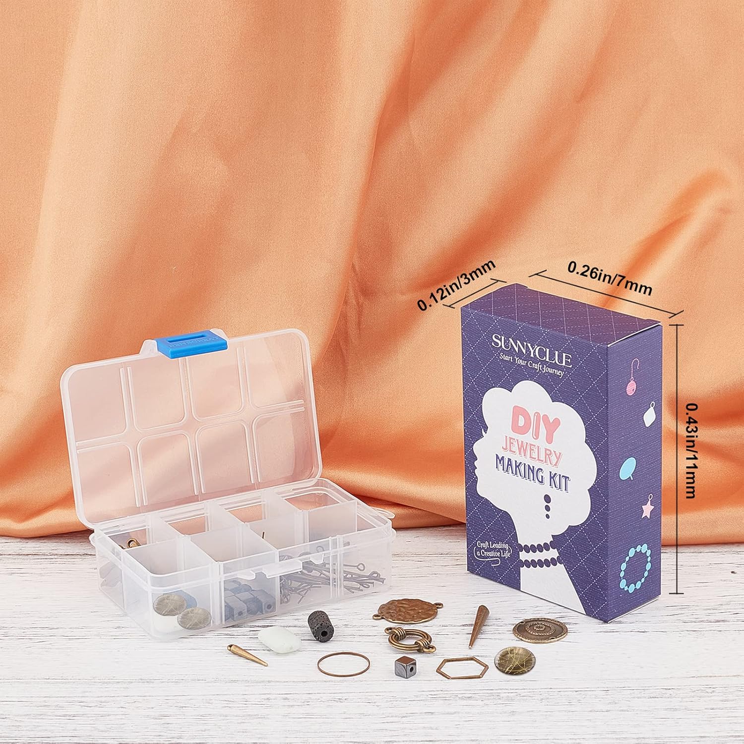 SUNNYCLUE 1 caja para hacer 10 pares de aretes bohemios, kit de iniciación de fabricación de aretes vintage con espigas colgantes, colgantes de