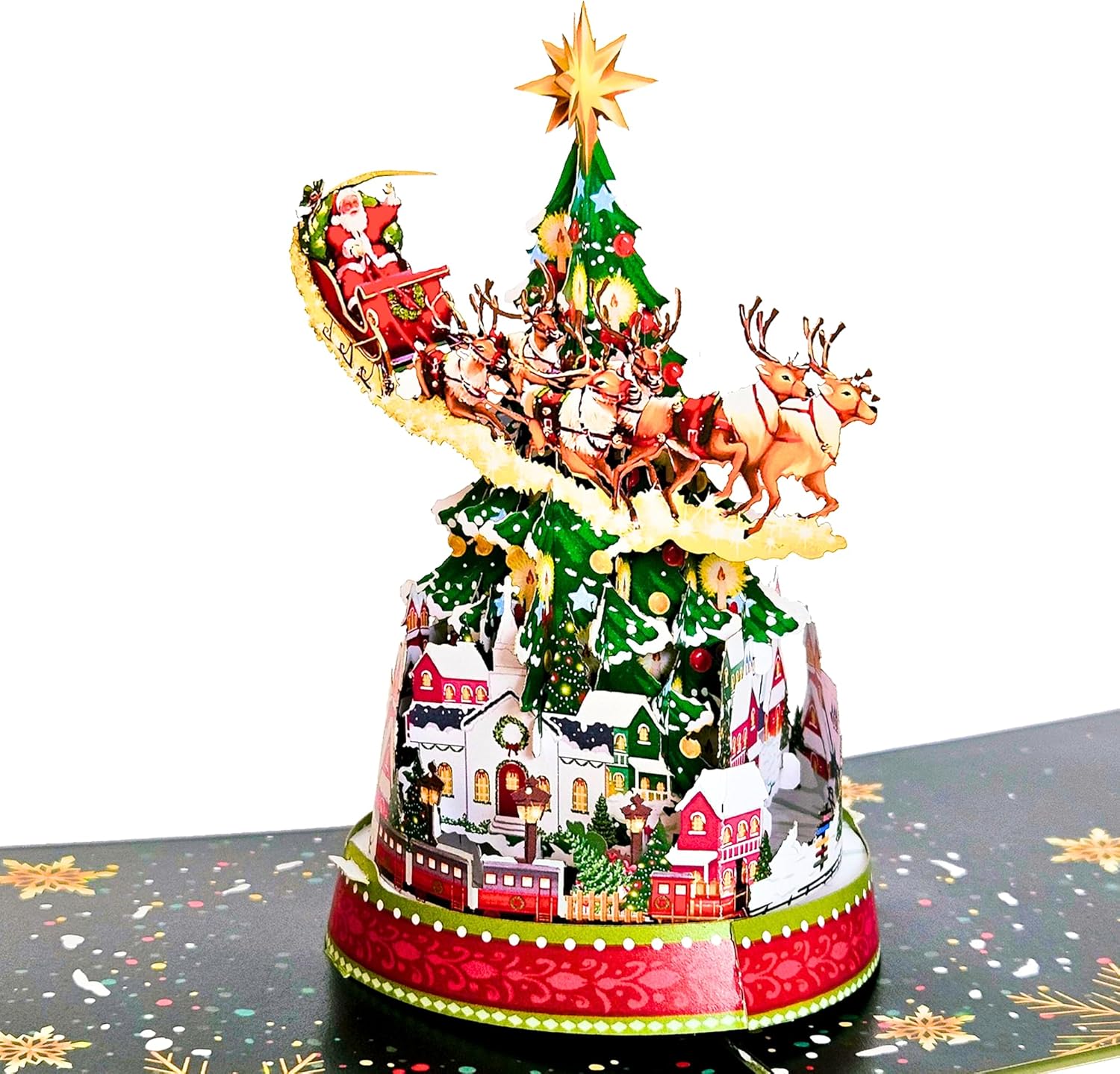 22 CRAFT By 22CRAFT Tarjetas de Navidad desplegables, tarjetas de Navidad 3D emergentes de árbol de Navidad, tarjeta de felicitación de Navidad de 6