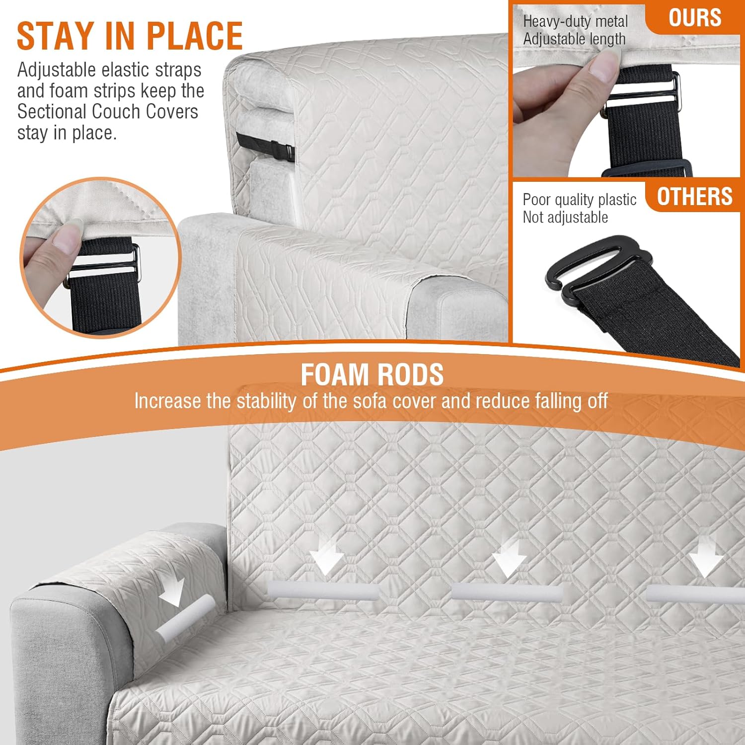 Fundas de sofá modular, 100% impermeables, en forma de L, 3 piezas, reversibles, para sofá seccional, muebles, funda protectora para mascotas,