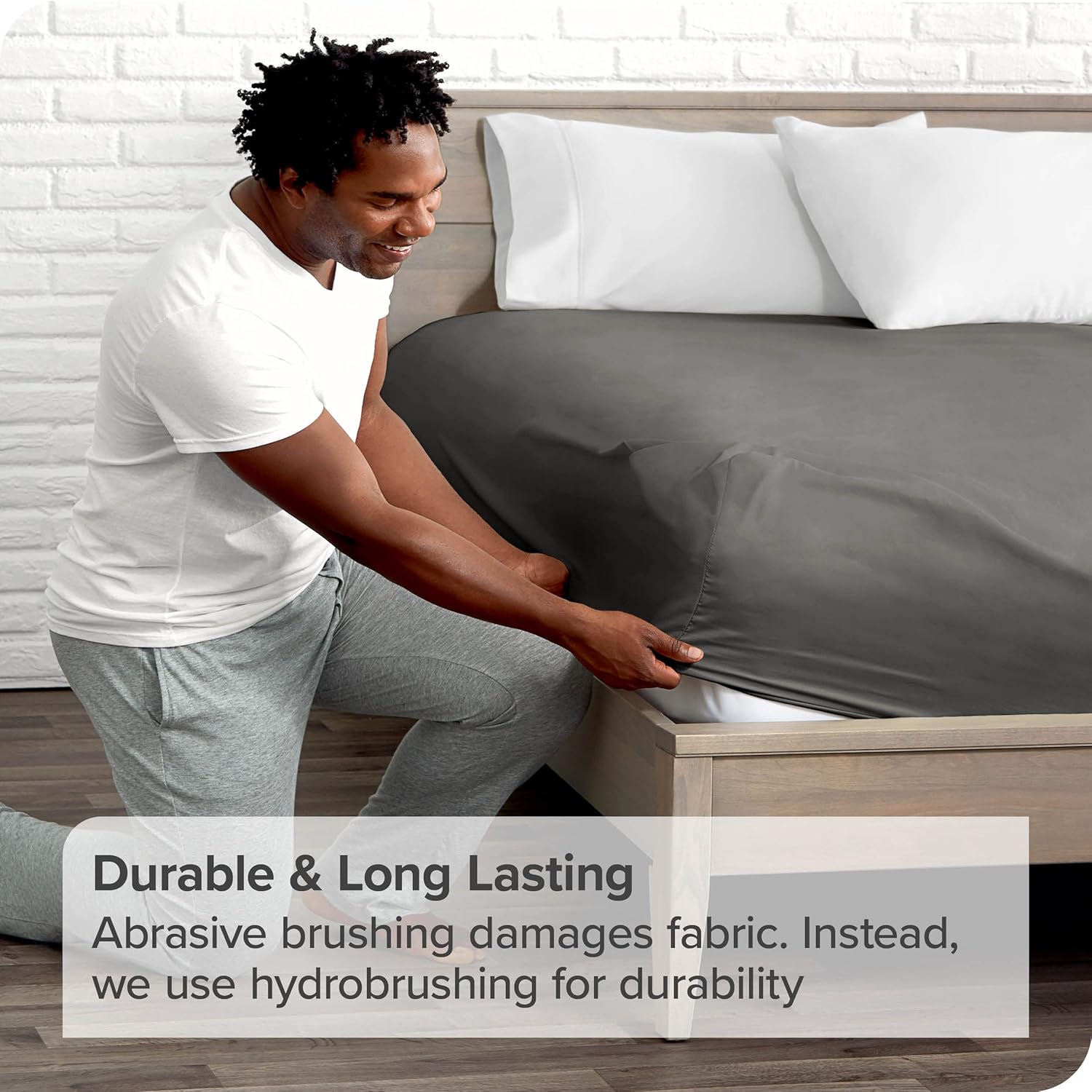 Bare Home Sábana bajera ajustable de cabeza dividida Flex King – Microfibra 1800 premium – Lujo de hotel ultrasuave – Bolsillo profundo – Duradero y