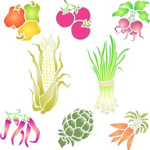 Plantilla para verduras, 6.5 x 6.5 pulgadas (S)  Maíz, Tomate, Rábano, Pimienta, Chile, Zanahoria, Espárragos, Cebolletas Vegetales Plantillas para Plantilla para verduras, 6.5 x 6.5 pulgadas (S)  Maíz, Tomate, Rábano, Pimienta, Chile, Zanahoria, Espárragos, Cebolletas Vegetales Plantillas para