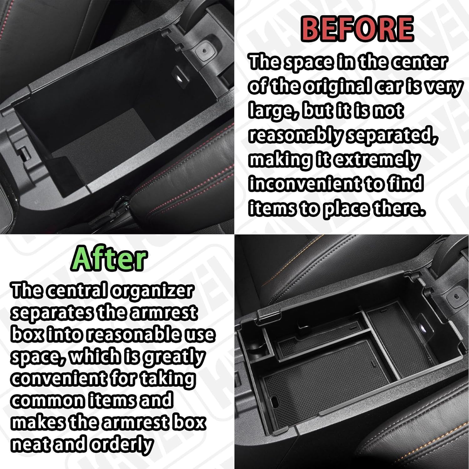 Bandeja organizadora de consola central compatible con Chevy Equinox 2018 2019 2020 2021 2023 2024, accesorios para reposabrazos, caja de