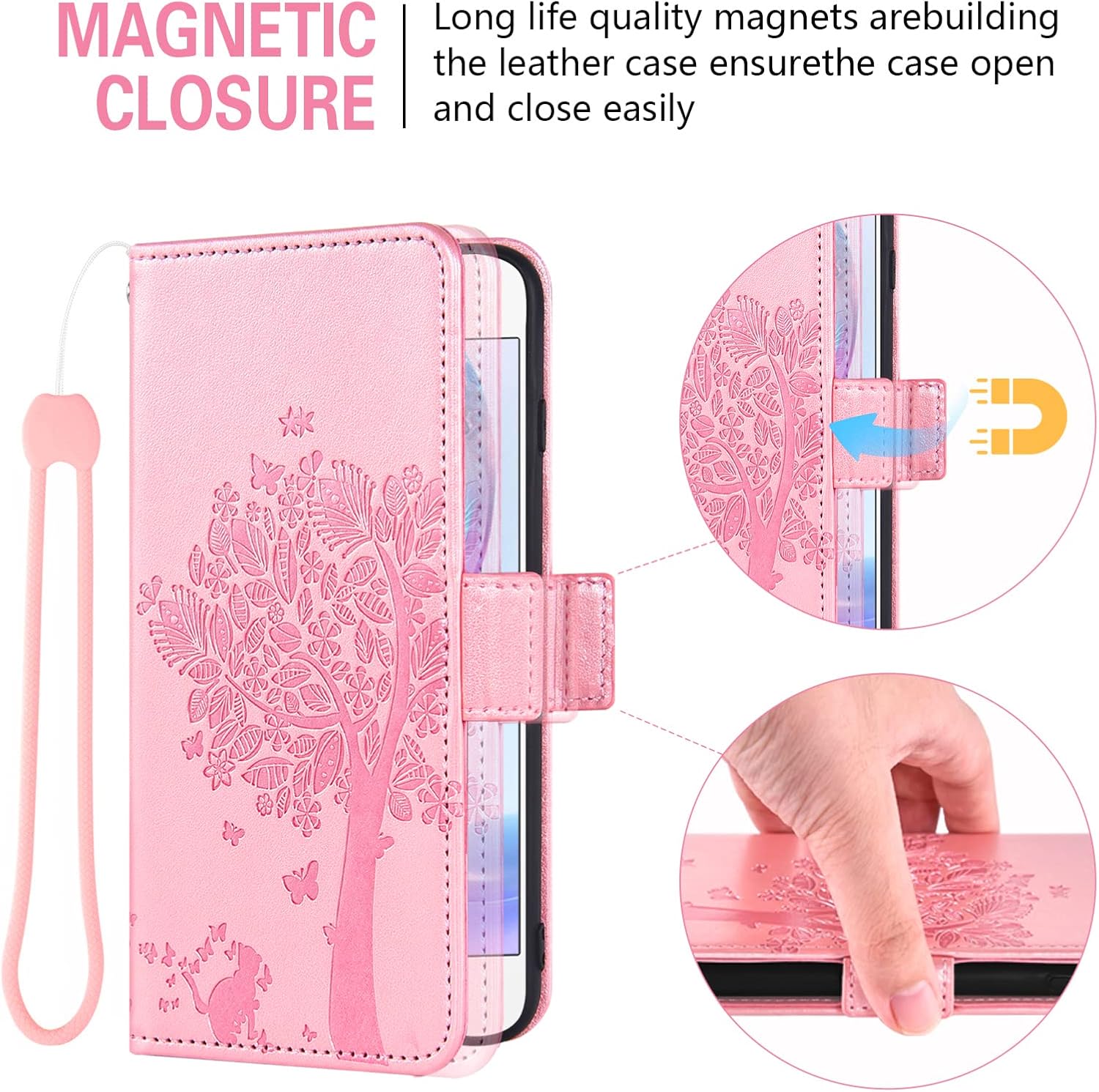 Funda compatible con Samsung Galaxy A03s, versión de EE. UU., 5G 2022, protector de pantalla de vidrio templado, correa para muñeca, tarjetero y