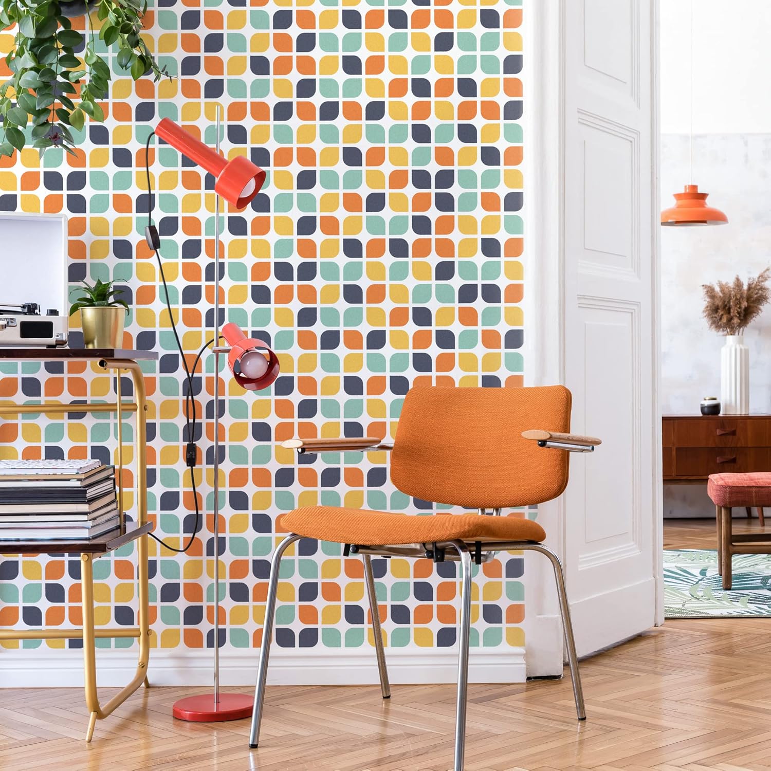 NAKLEO – Plantilla de plástico reutilizable para azulejos Teruel  Cuadrados redondeados retro  Geométrico marroquí  Bloque de pavimentación de
