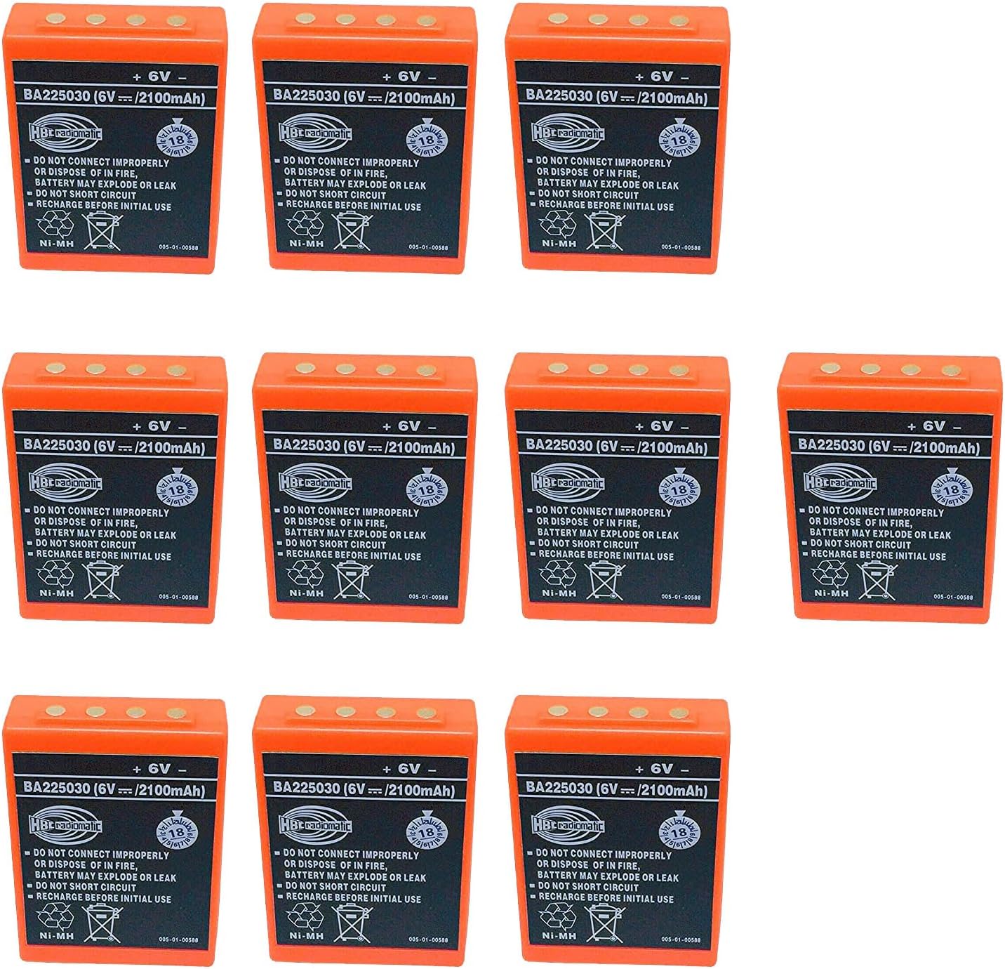 BA225030 BA225030 – Batería recargable Ni-Mh de 6 V, 2100 mAh, batería radiomática HBC BA225030 para grúa HBC con control remoto, bomba de camión