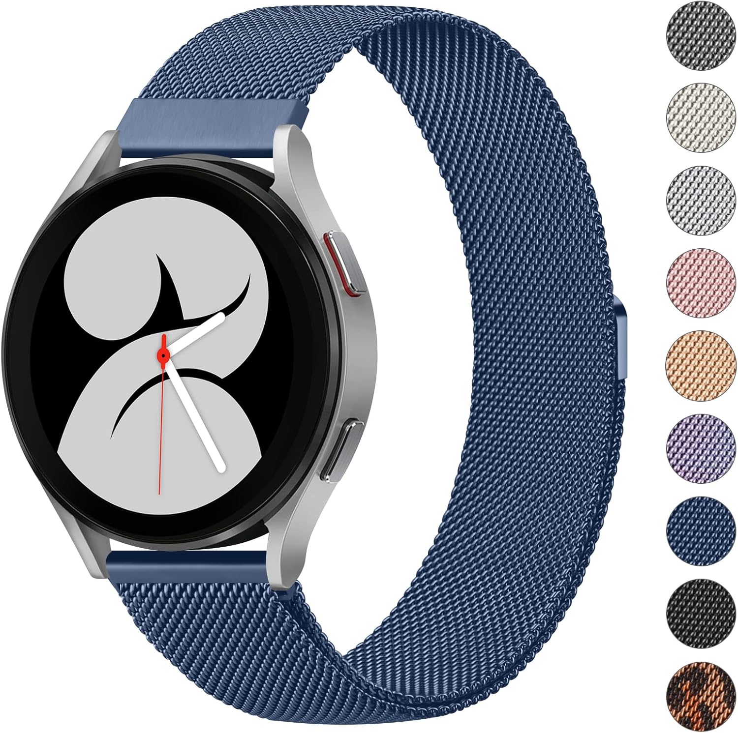 Meliya Correa de metal compatible con Samsung Galaxy Watch 4 Band 1.575 in 1.732 in, Galaxy Watch 4 Classic Band 1.654 in 1.811 in, 0.787 in correa