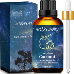 BURIBURI Aceite esencial de coco de 3.4 fl oz, aceite perfumado de grado prémium para difusores, masajes, fabricación de jabón BURIBURI Aceite esencial de coco de 3.4 fl oz, aceite perfumado de grado prémium para difusores, masajes, fabricación de jabón