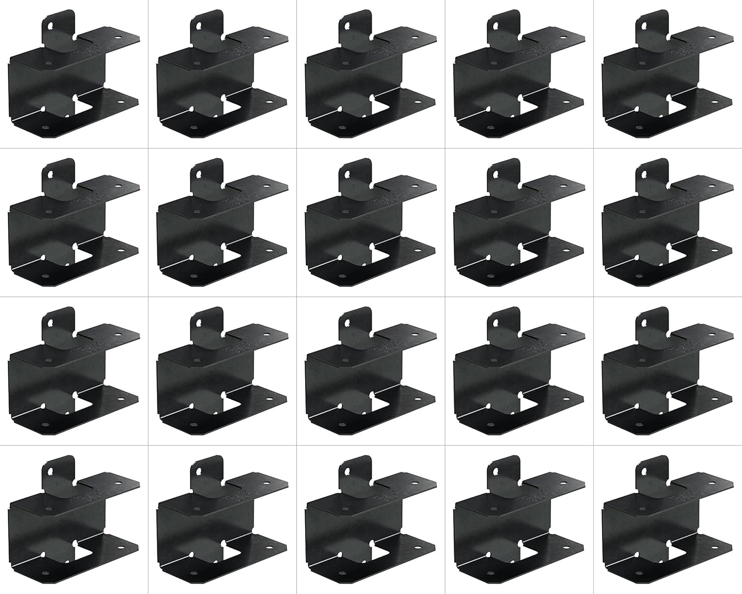 Simpson Strong Tie APRTR-20PK – Acentos al aire libre ZMAX, conector rígido negro para 2 x 20 unidades