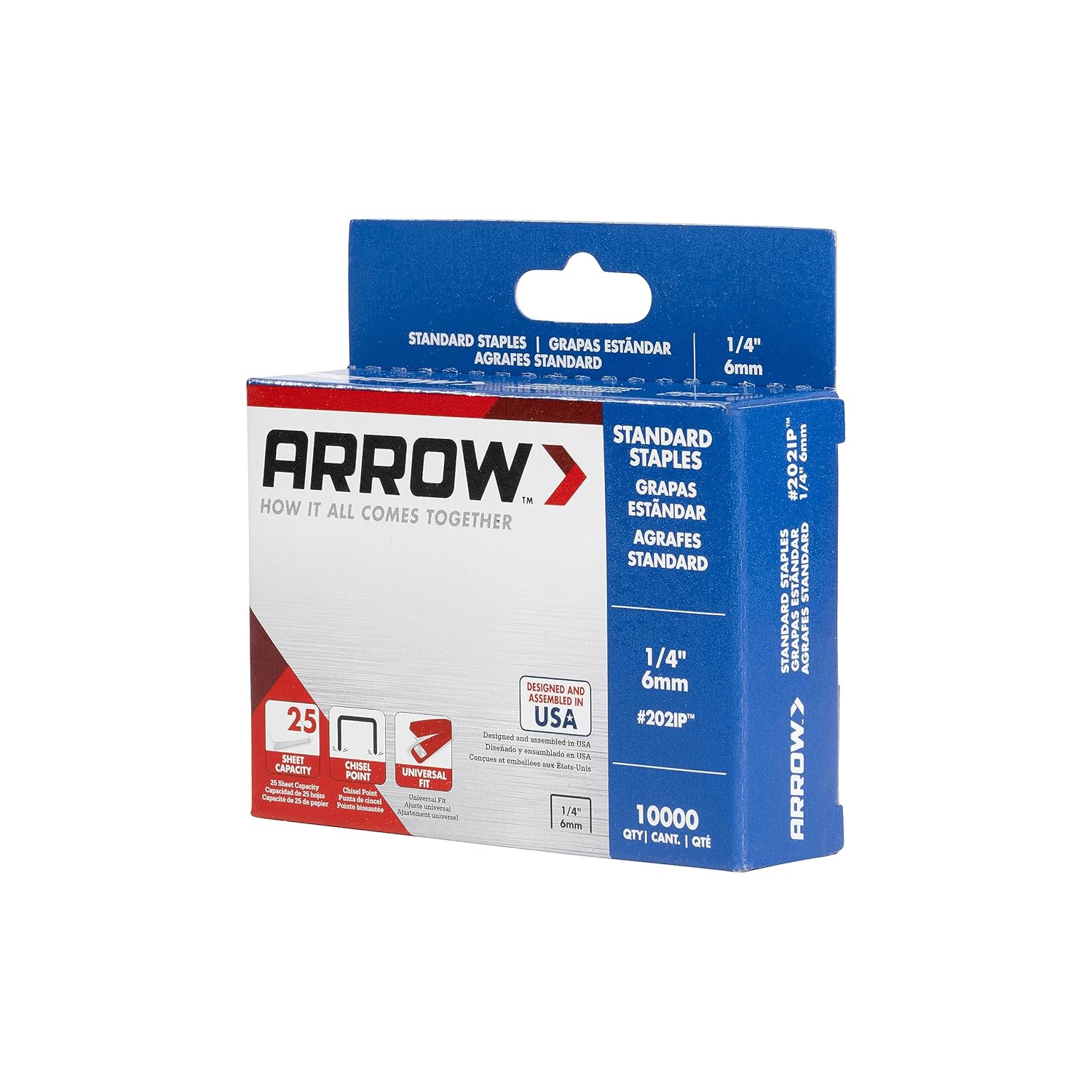Arrow 202IP – Grapas estándar de 14 pulgadas de longitud, suministros de oficina de acero galvanizado para grapadoras de escritorio para negocios,
