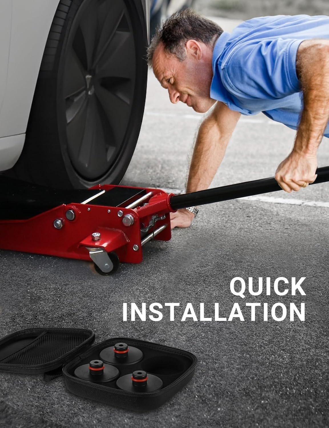 BASENOR Tesla Pucks, herramienta adaptadora de almohadilla elevadora con material TPE accesorios para proteger y chasis, se adapta a Tesla Model