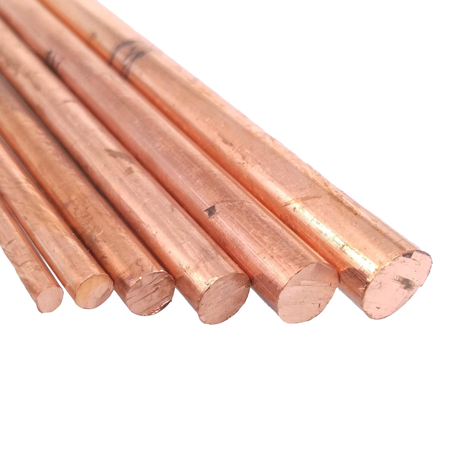 6pcs 0.118 in-0.315 in Dia. 9.843 in Largo 99.9% Cobre Puro T2 Cu Metal Varillas Cilindro Surtido Kit