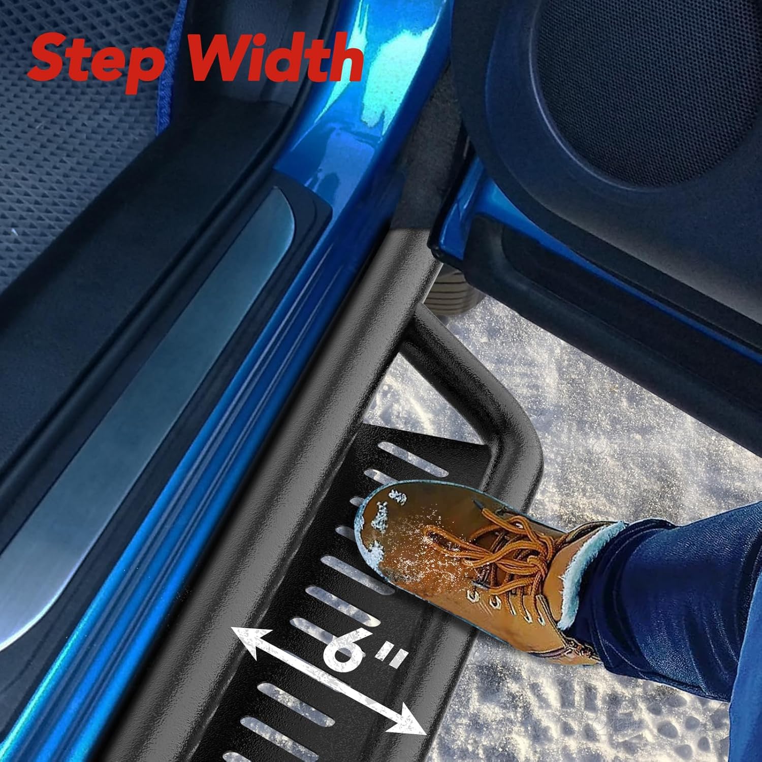 Estribos con diseño de dos escaleras, construcción de acero, peldaños laterales atornillados compatibles con Jeep Gladiator JT 2020-2024 de 4