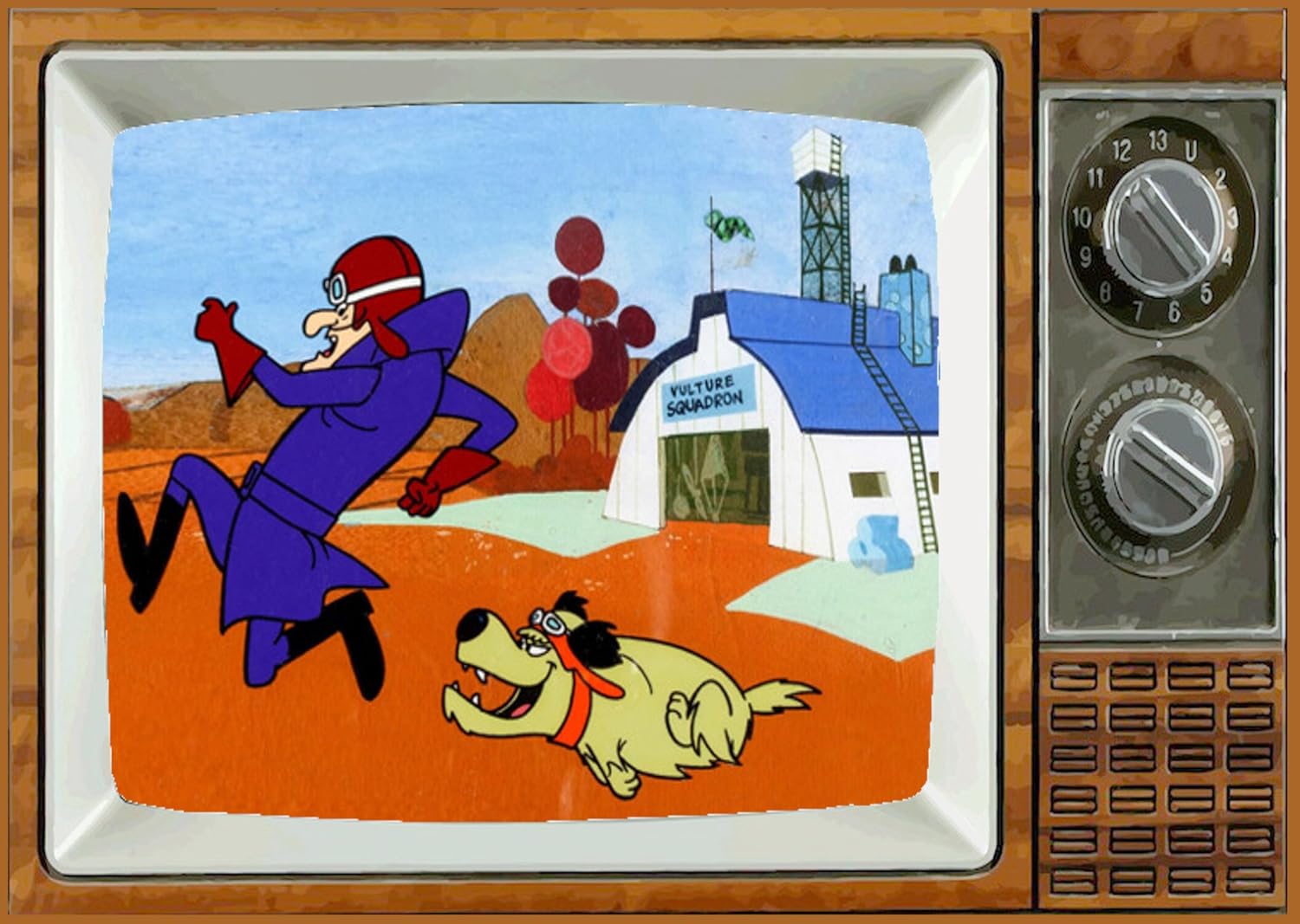 Dick Dastardly & Muttley TV – Imán para nevera (2 x 3 pulgadas), diseño de dibujos animados para el refrigerador nostálgico retro