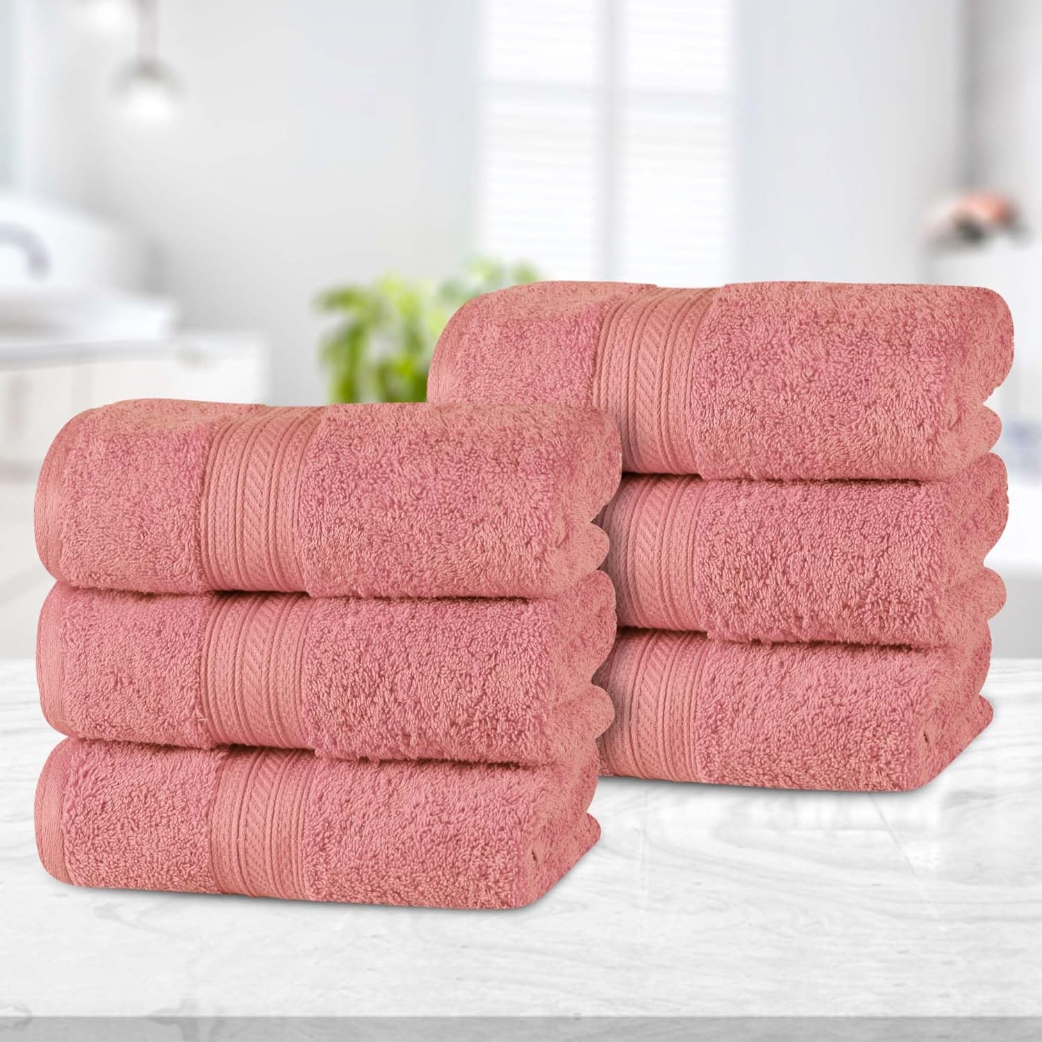 Superior Juego de 6 toallas de mano de algodón, esenciales para el hogar, secado rápido, accesorios de baño de lujo, toallas básicas suaves y