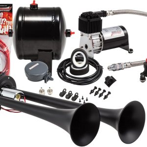 HK2-1, paquete completo de sirenas duales para camión – Negro HK2-1, paquete completo de sirenas duales para camión – Negro