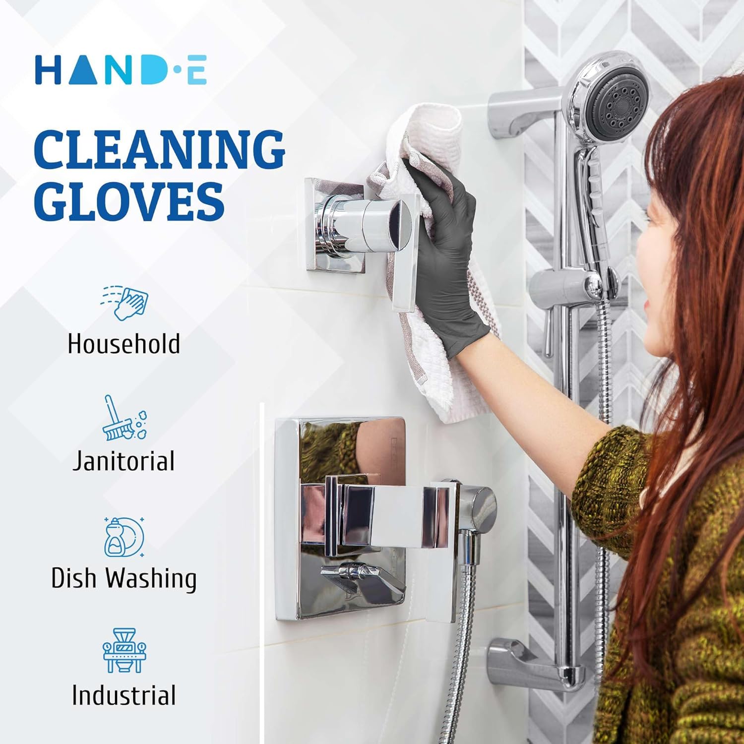 Hand-E Touch Disposable Grey Nitrile Gloves 200 Count, Latex Free Medical Gloves