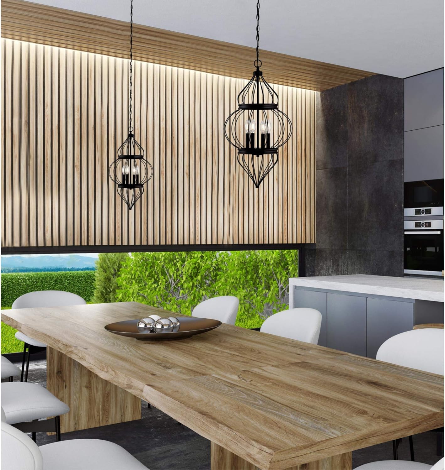 Westinghouse Lighting 6368600 Salma – Candelabro de interior con cuatro luces, acabado negro mate