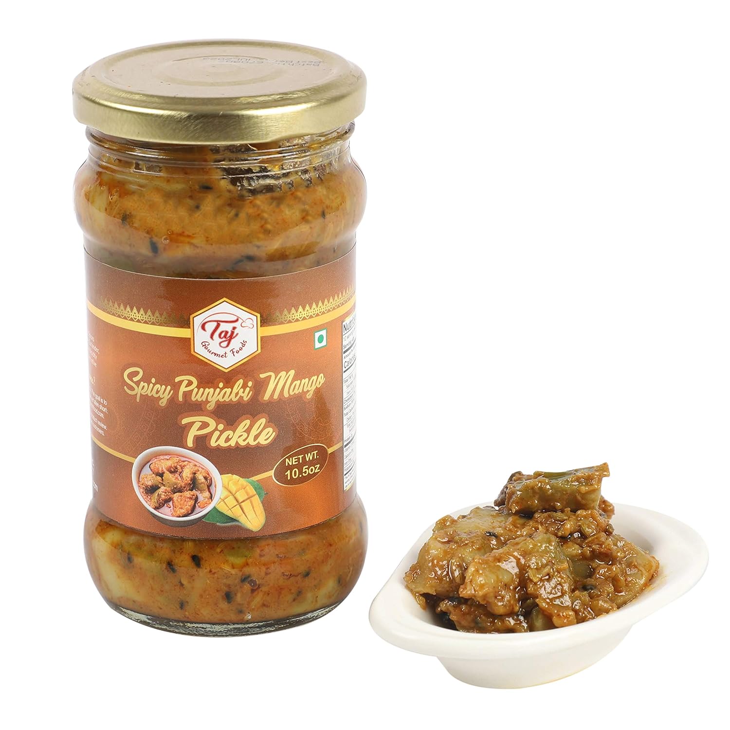 TAJ Picante Punjabi Mango Pickle, (Theeka Achar), 10.5oz (300g)