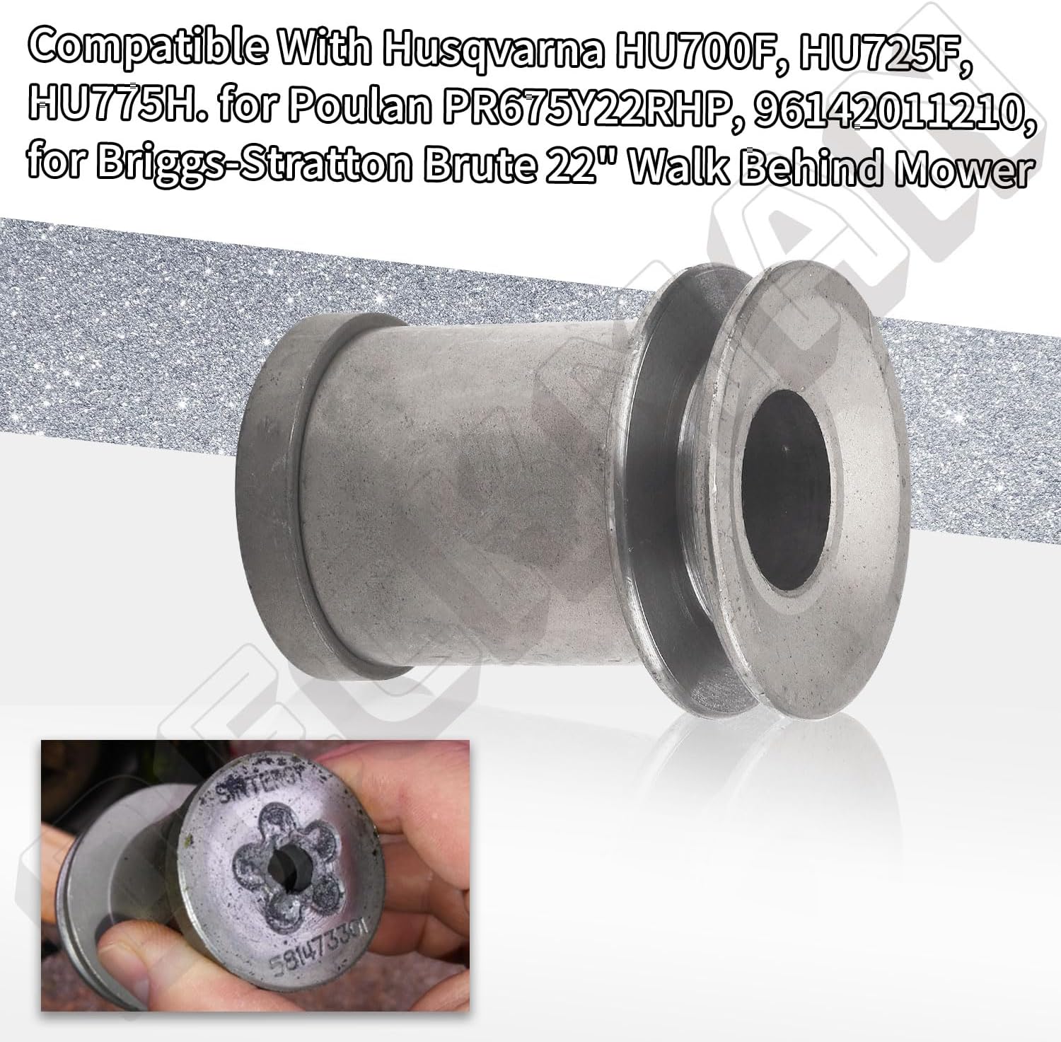 DECKMAN 1 adaptador de hoja 581473301 532421782 y 1 kit de pernos de hoja 532851084 851084 para Husqvarna HU700F, HU725F, HU775H, 421782Poulan