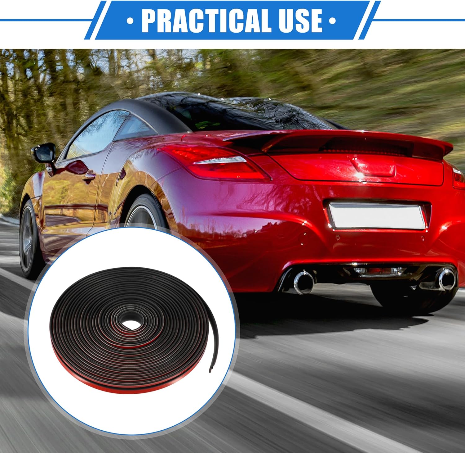 VekAuto Tira de sellado para parabrisas de automóvil, 0.551 in x 23.0 ft, tira universal para automóvil, camión, forma de T, a prueba de fugas,