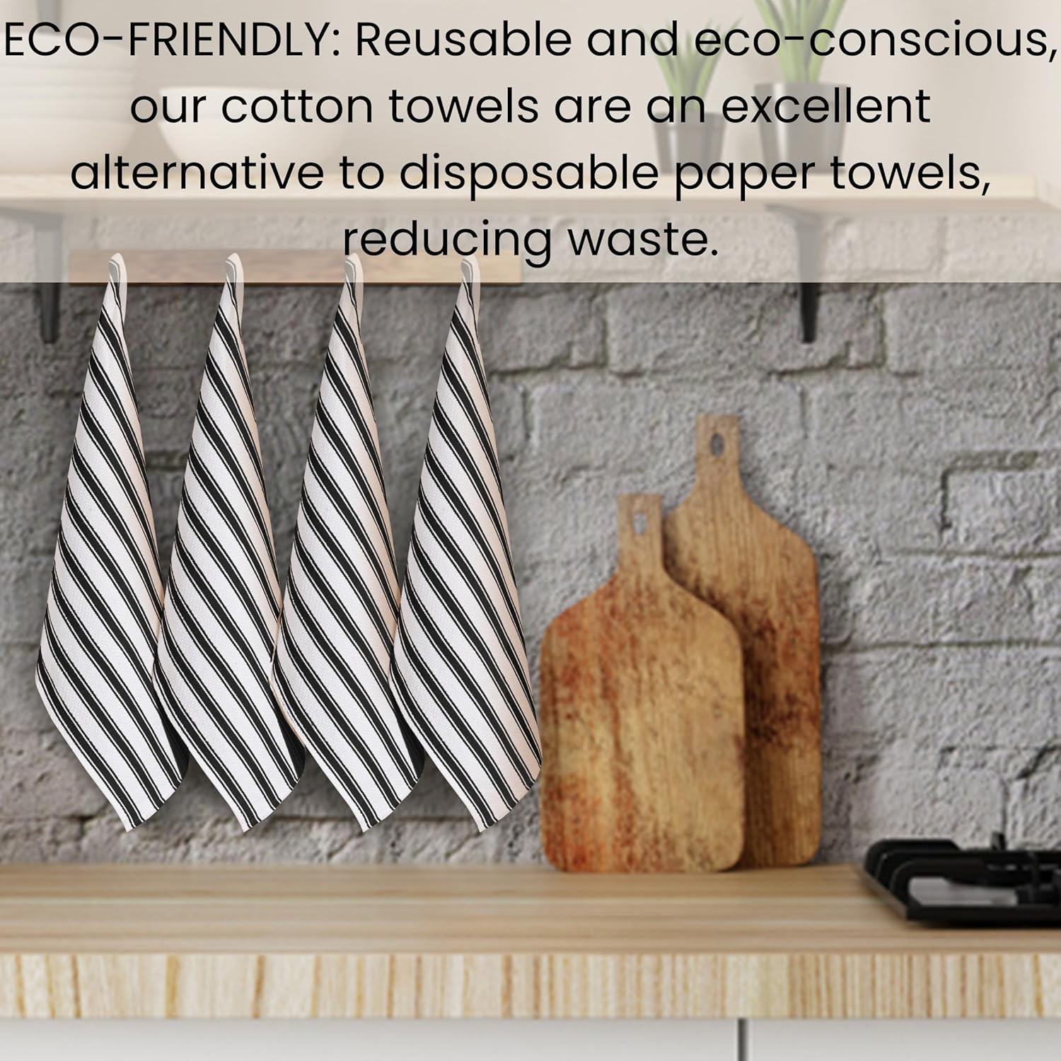 COTTONIVA Paquete de 6 toallas de cocina de alta calidad, 100% algodón, 16 x 26 pulgadas, absorbentes, de secado rápido, toallas de mano de cocina,