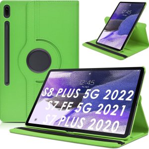 DETUOSI Funda giratoria de 360 para Samsung Galaxy Tab S7 FE 5G de 12.4 pulgadas 2021, Galaxy Tab S8 Plus Funda para tableta 5G 2022, Galaxy Tab S7 DETUOSI Funda giratoria de 360 para Samsung Galaxy Tab S7 FE 5G de 12.4 pulgadas 2021, Galaxy Tab S8 Plus Funda para tableta 5G 2022, Galaxy Tab S7