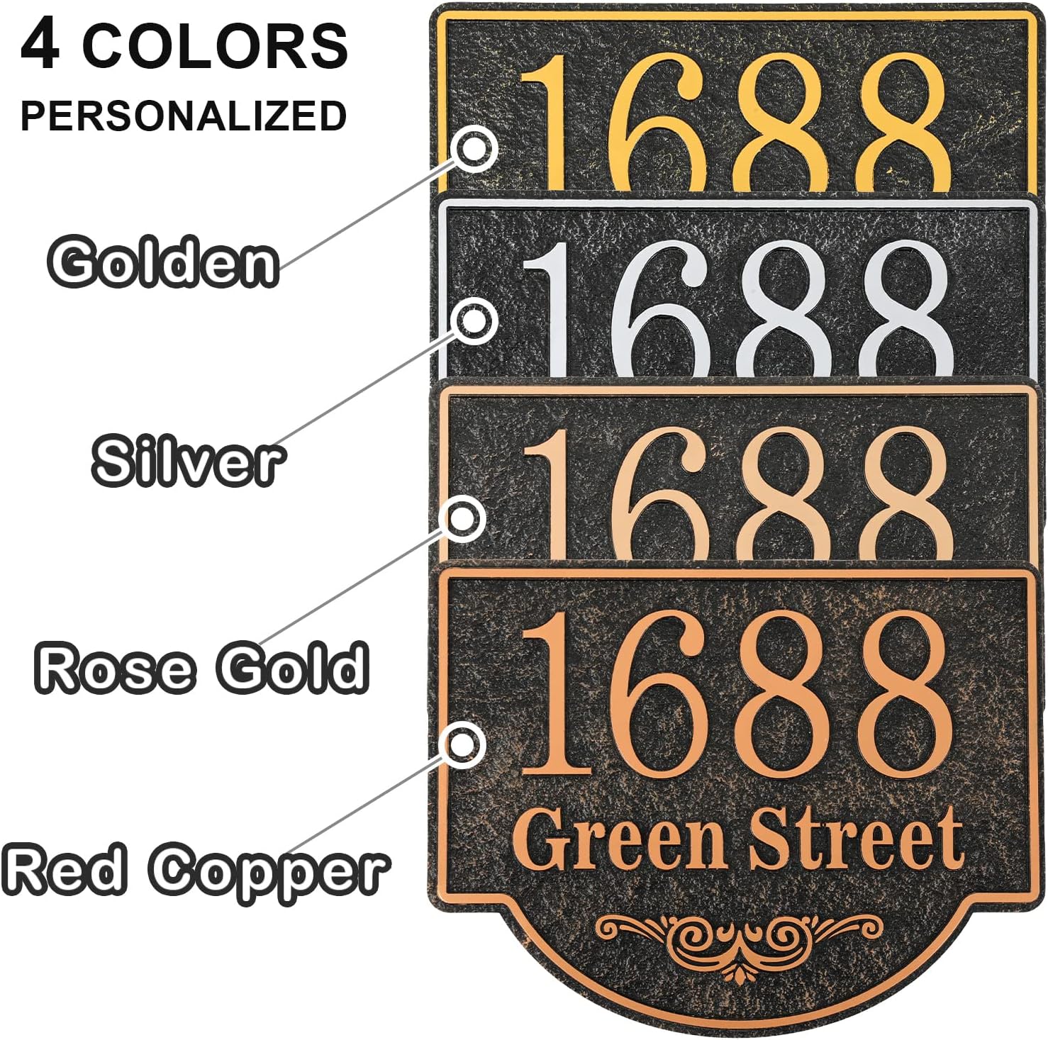 Letrero de dirección personalizado montado en el césped, grandes opciones, placa de metal con número de casa, placa de dirección para patio, césped,