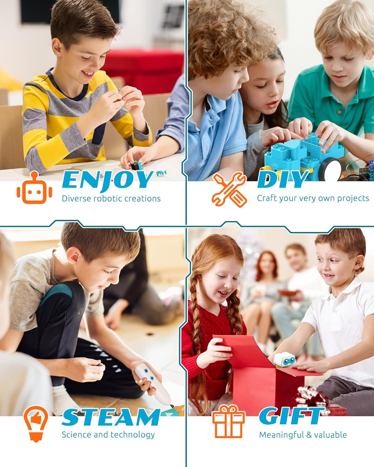Robot de codificación B3 Pro – Kit robótico STEM 24 en 1 para niños de 4 a 6 años  Bolígrafo de codificación sin pantalla y tarjetas  Educación STEM