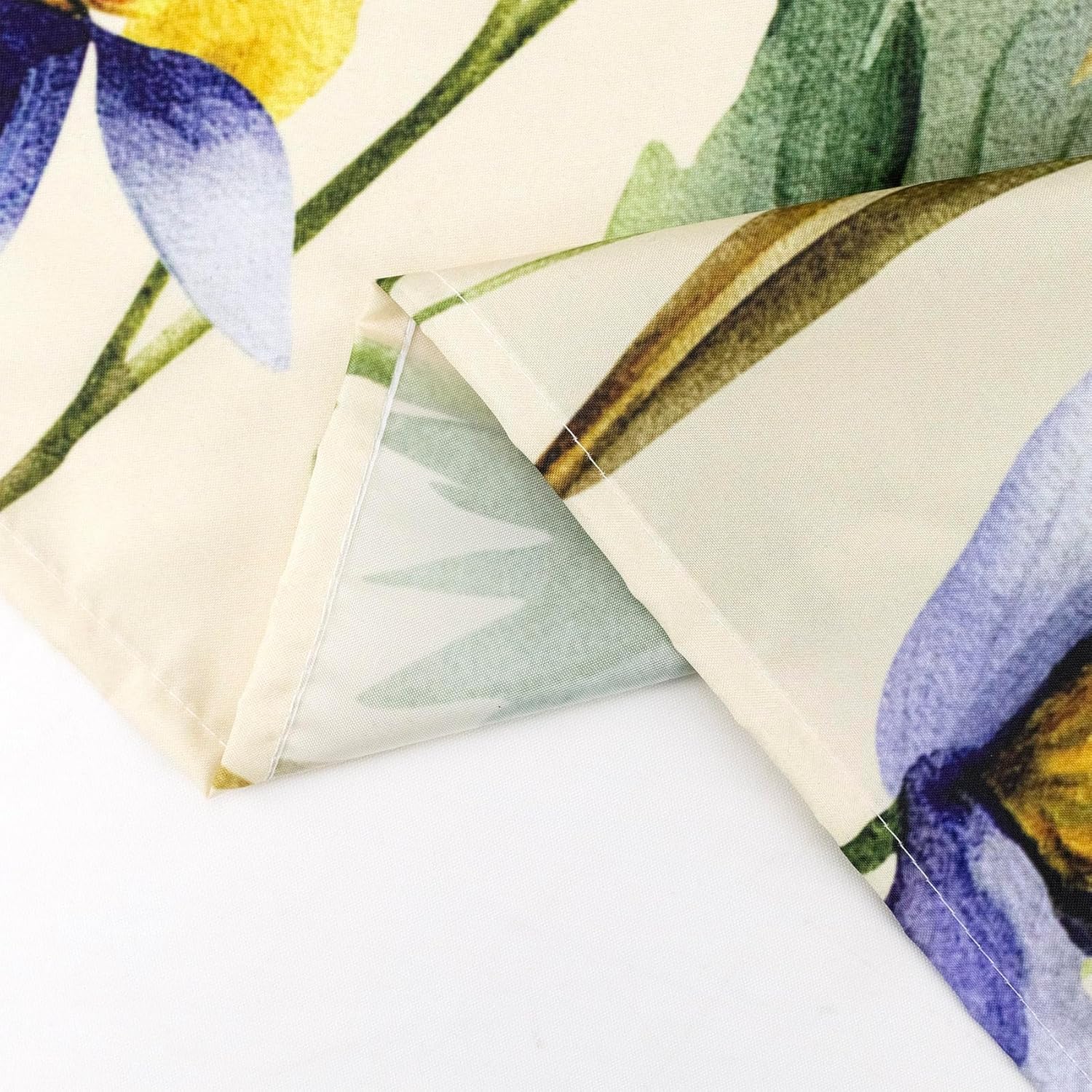 Cortina de ducha rústica con flores silvestres azules y amarillas sobre beige, juego de cortina de ducha para baño, cortina de baño de tela rústica