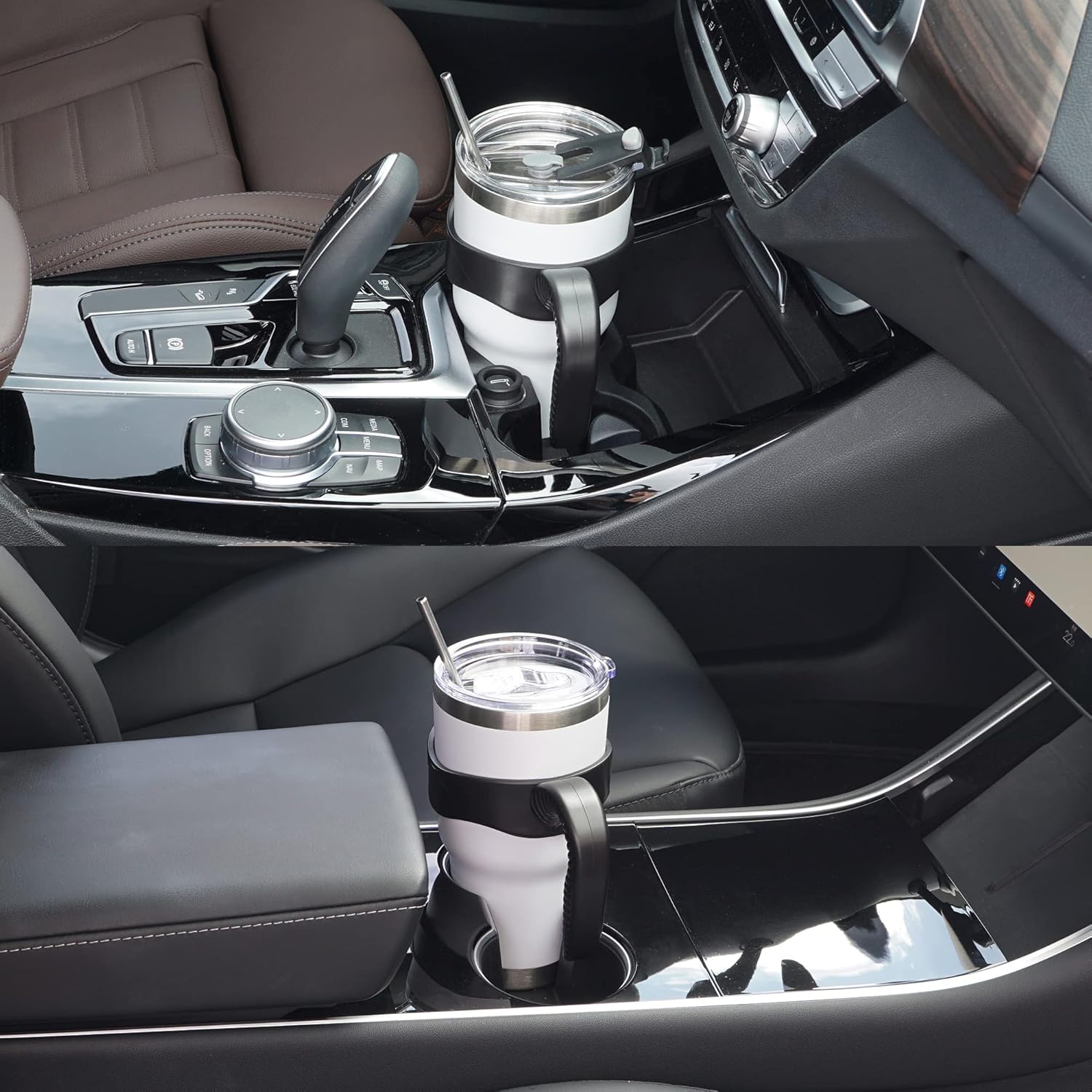WETOWETO Vaso de acero inoxidable de 30 onzas, vaso de café aislado con 2 tapas y 2 popotes, taza de café de viaje de doble pared para bebidas frías