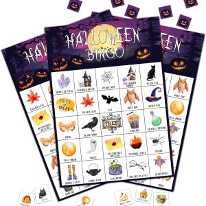 DOQPO Juegos de bingo de Año Nuevo de Halloween, tarjetas de bingo de Halloween, juegos de fiesta de Halloween para adultos y familias actividades DOQPO Juegos de bingo de Año Nuevo de Halloween, tarjetas de bingo de Halloween, juegos de fiesta de Halloween para adultos y familias actividades