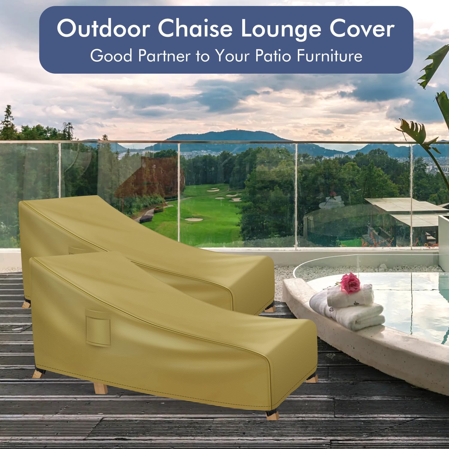 Fundas para tumbonas impermeables para exteriores, fundas resistentes para muebles de patio, fundas para muebles de exterior, fundas para sillas de