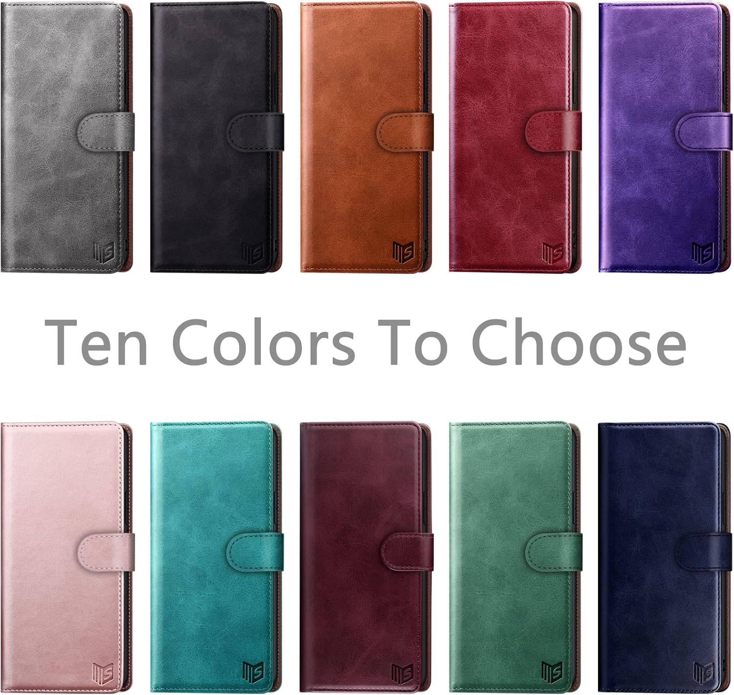SUANPOT Funda tipo cartera para Samsung Galaxy S23 5G con bloqueo RFID, tarjetero de crédito, funda protectora de piel sintética con tapa para