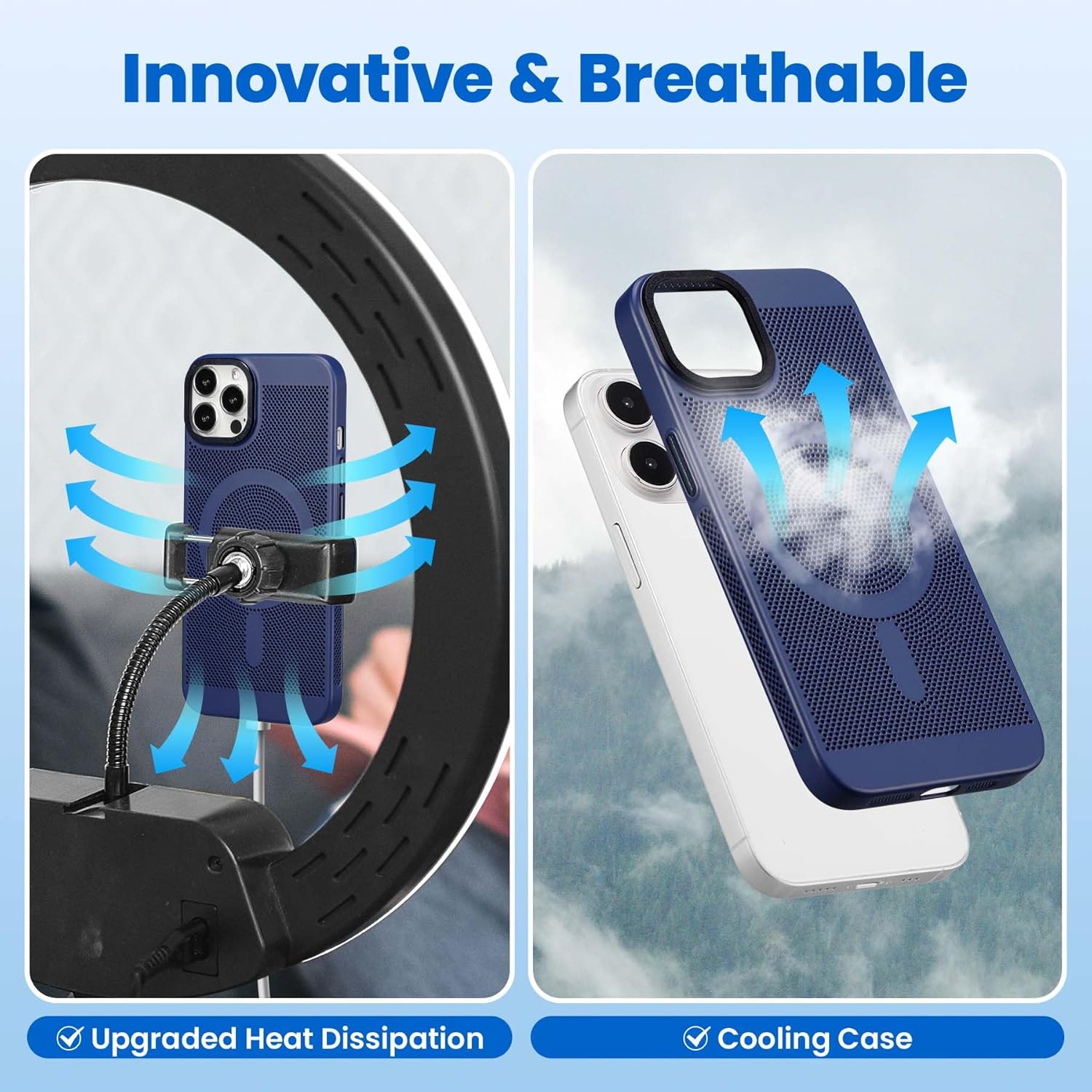 ZCDAYE Funda magnética para iPhone 13 Pro Max, funda de malla hueca 3D para teléfono con disipación de calor compatible con Magsafe, funda de
