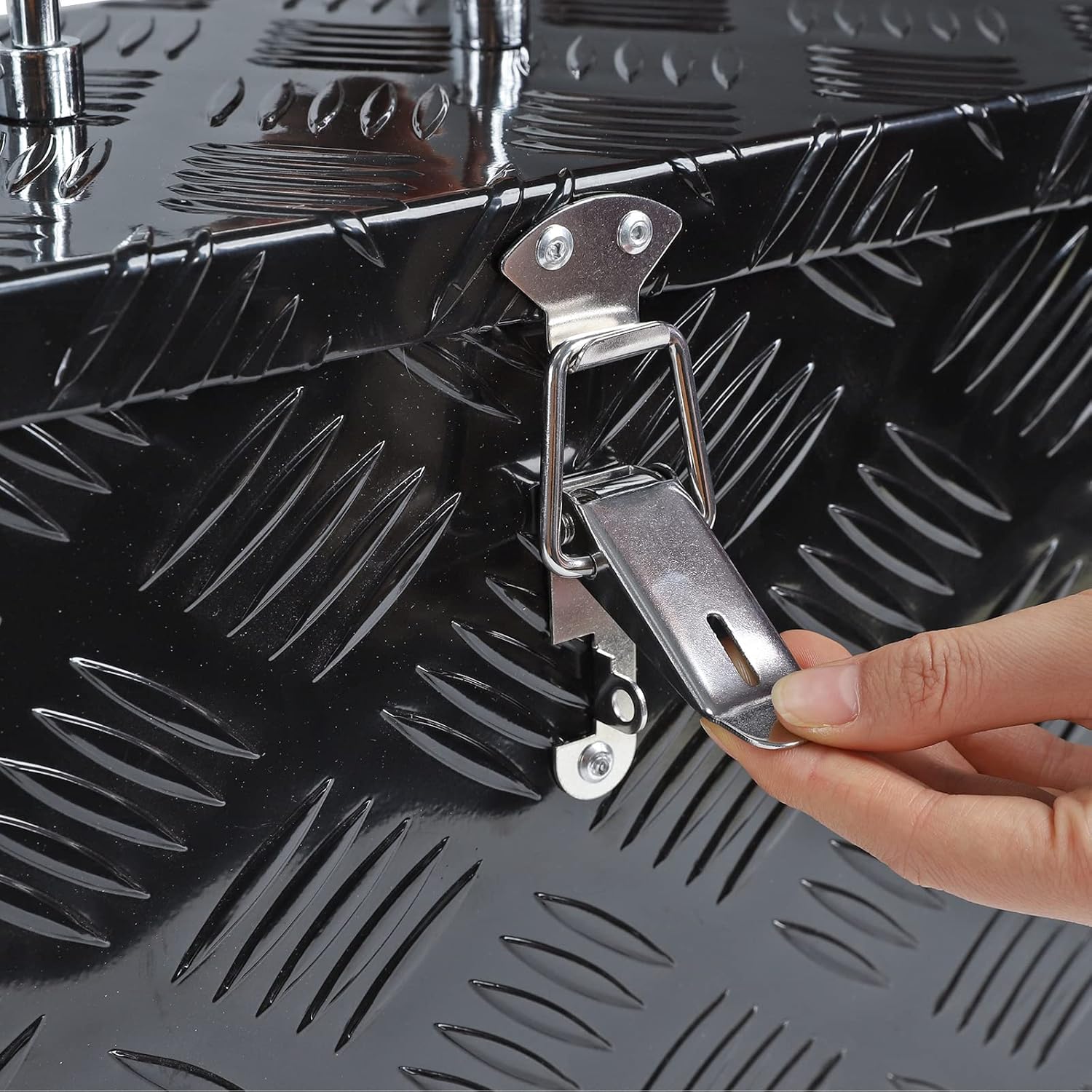 Caja de herramientas de aluminio para camioneta, caja de herramientas para caja de herramientas de caja de 5 barras con patrón de banda de rodadura