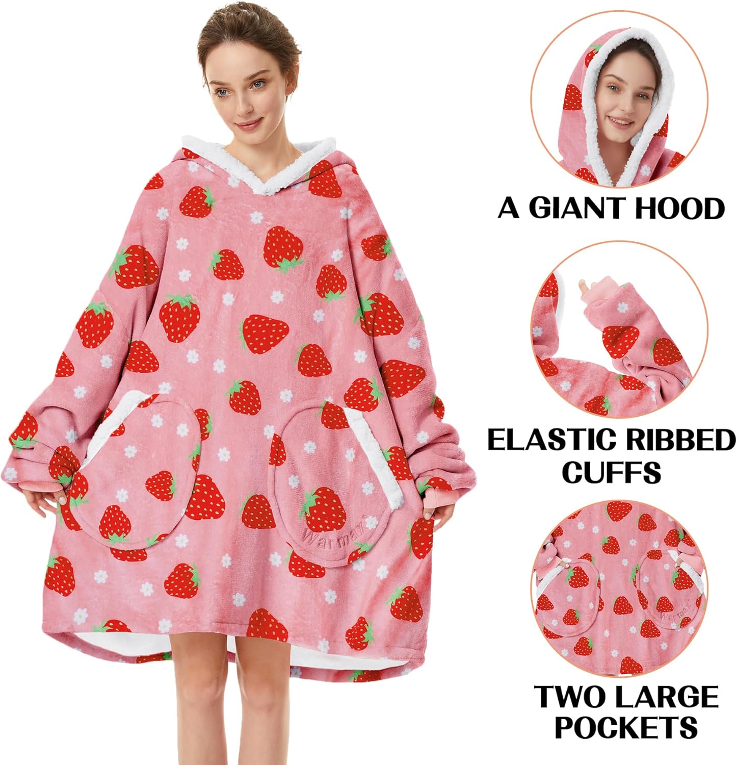 Zando Manta con capucha 2024, manta para niños y adultos, regalo cómoda, sudadera con capucha de gran tamaño, forro polar Sherpa