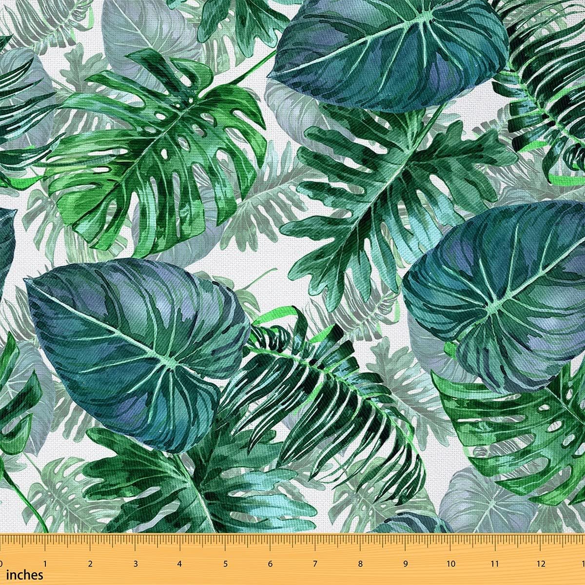 Feelyou The Yard, tela de tapicería de hojas de palmera tropical por The Yard, tela decorativa hawaiana de verano para tapicería y proyectos de