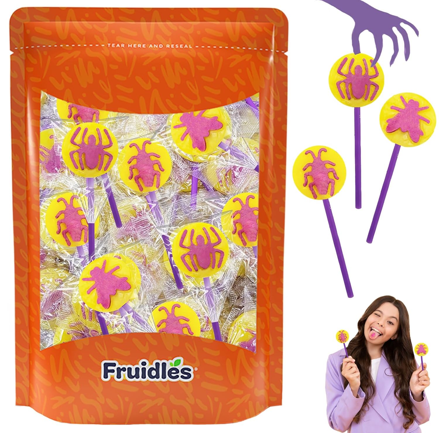 Insects Tattoo Lollipop Suckers Candy, ideal para rellenos de bolsas de fiesta, envueltos individualmente (media libra) (1 libra)