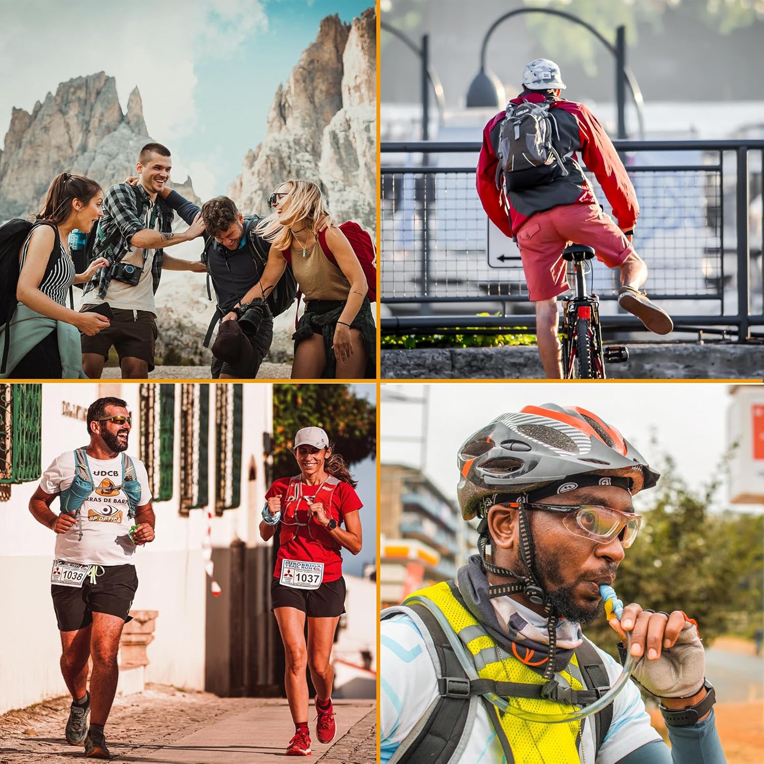 J.CARP Depósito de agua a prueba de fugas de 2 litros, bolsa de agua de repuesto para ciclismo, senderismo, camping, caza, correr, color negro
