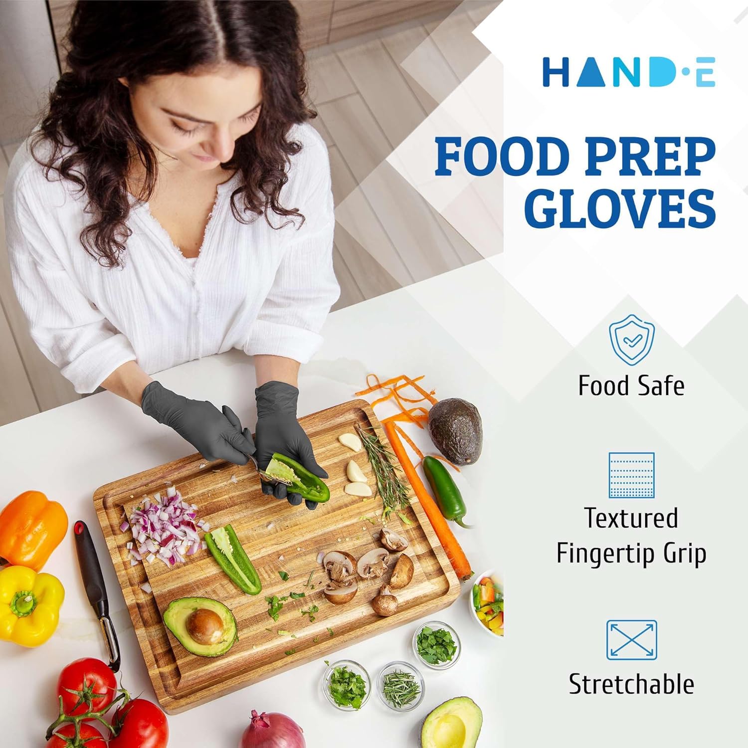 Hand-E Touch Disposable Grey Nitrile Gloves 200 Count, Latex Free Medical Gloves