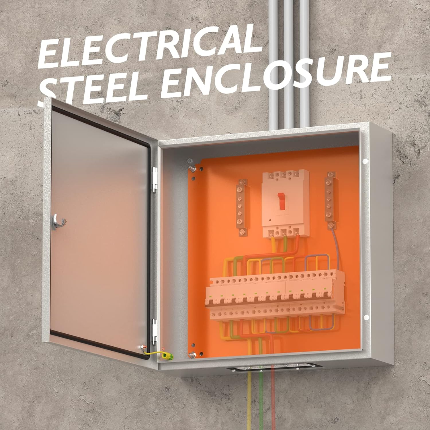 TOOLIOM Caja eléctrica impermeable del recinto IP66 16 x 16 x 6″ caja de conexiones eléctrica a prueba de polvo con la placa de montaje