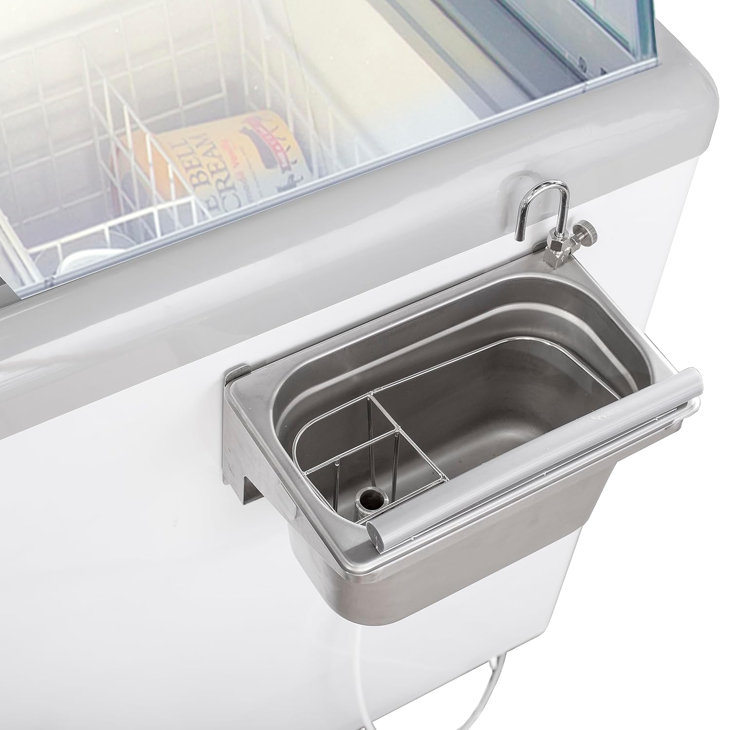 Maxx Cold MXDC-12 – Congelador comercial de helados con vidrio curvo, capacidad para hasta veintidós (22) tinas de sabor, 70 pulgadas, color blanco